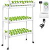 VEVOR Hydroponics Growing System, 90 Sites 10 Food-Grade PVC-U Pipes, 3 Layers Indoor Planting Kit with Water Pump, Timer, Nest Basket, Sponge