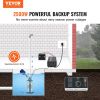 VEVOR 2500W Sump Pump Battery Backup System, LCD Display, Auto Switches to Battery Inverter Power for Continuous Sump Pump Operation