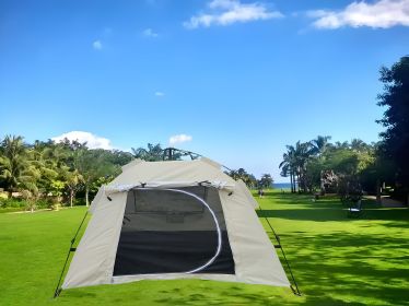Tent, quick-opening automatic tent, waterproof and UV resistant tent, suitable for 2~3 people camping, picnic, outdoor travel tent - beige (Color: as Pic)