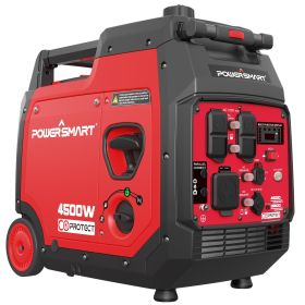 PowerSmart Gas Powered Portable Generator, Low Noise, Outdoor Panel Inverter Generator PS5045CE (4500 Watts+CO) (Color: as Pic)